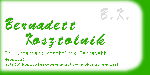 bernadett kosztolnik business card